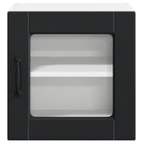 Wall Glass Cabinet PORTO Black 40 x 31 x 40 cm Engineered Wood