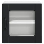 Wall Glass Cabinet PORTO Black 40 x 31 x 40 cm Engineered Wood