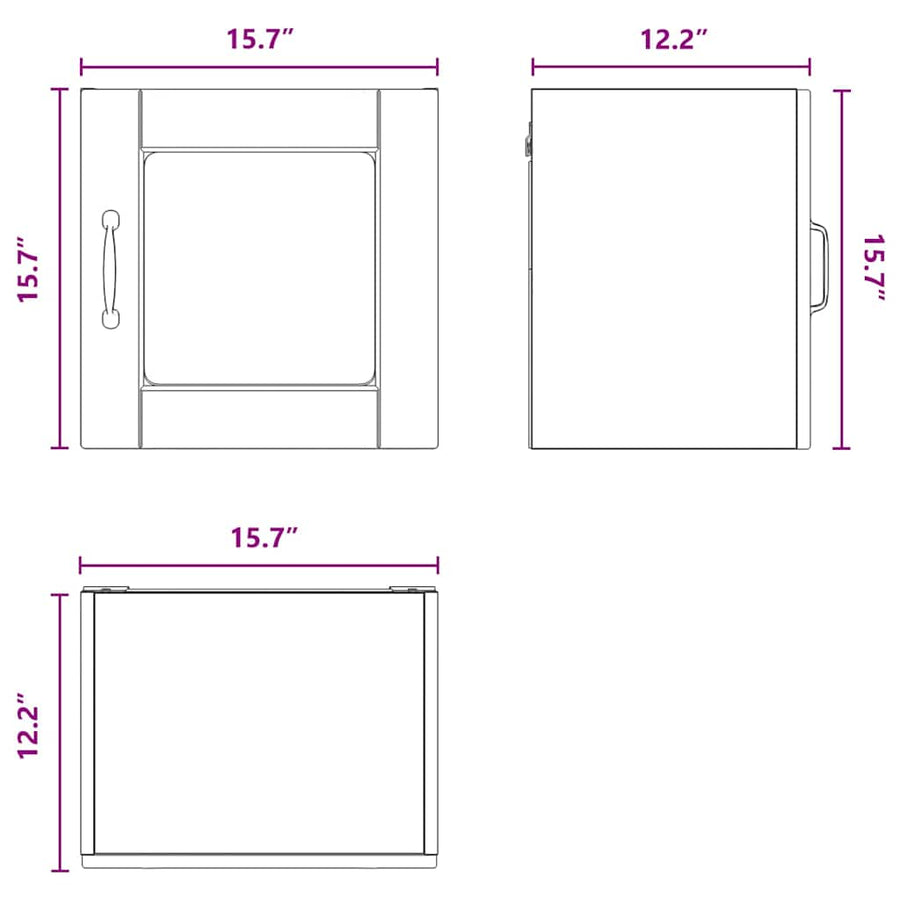 Wall Glass Cabinet PORTO Black 40 x 31 x 40 cm Engineered Wood