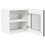 Wall Glass Cabinet PORTO 2 pcs Black 40 x 31 x 40 cm - Rear View