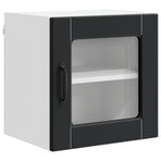 Wall Glass Cabinet PORTO 2 pcs Black Engineered Wood