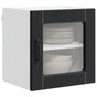 Wall Glass Cabinet PORTO 2 pcs Black Engineered Wood