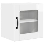 Wall Glass Cabinet PORTO High Gloss White 40 x 31 x 40 cm