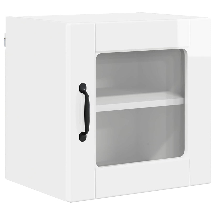 Wall Glass Cabinet PORTO High Gloss White 40 x 31 x 40 cm