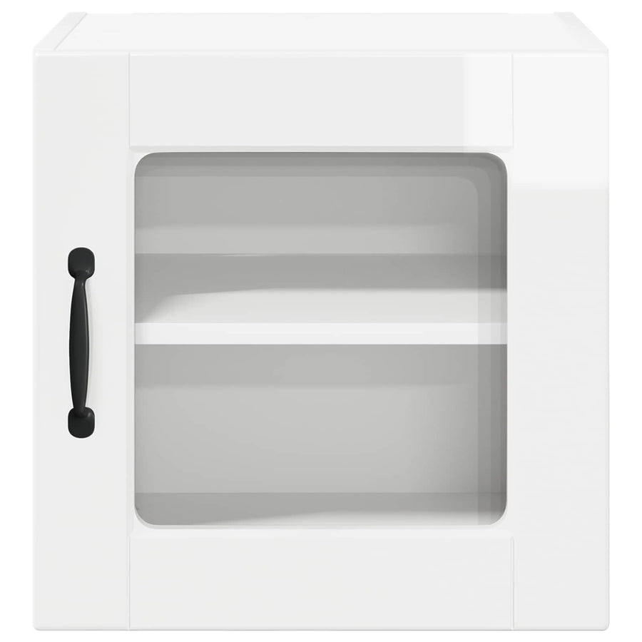 Wall Glass Cabinet PORTO High Gloss White 40 x 31 x 40 cm