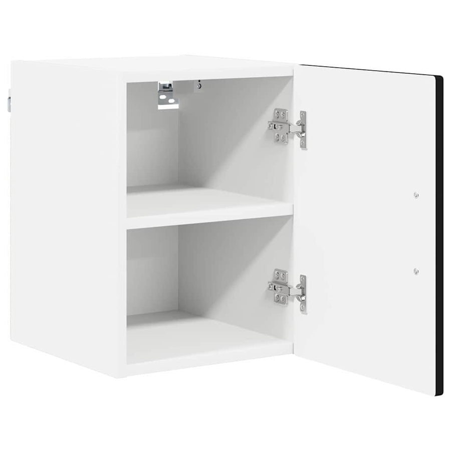 Wall Cabinet PORTO 2 pcs Black Engineered Wood
