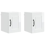 Wall Cabinet PORTO 2 pcs High Gloss White Engineered Wood