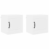 Kitchen Wall Cabinet with Shelf 2 pcs White 40 x 31 x 40 cm - Front View