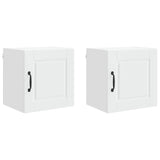 Wall Cabinet PORTO 2 pcs White 40 x 31 x 40 cm Engineered Wood - Front View