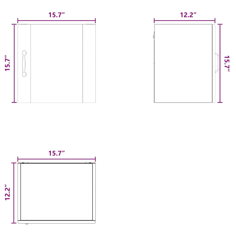 Wall Cabinet PORTO Black 40 x 31 x 40 cm Engineered Wood