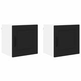 Kitchen Wall Cabinet with Shelf 2 pcs Black 40 x 31 x 40 cm - Front View