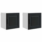 Wall Cabinet PORTO 2 pcs Black Engineered Wood