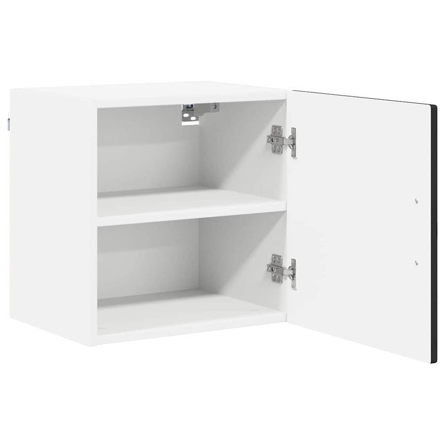 Wall Cabinet PORTO 2 pcs Black Engineered Wood