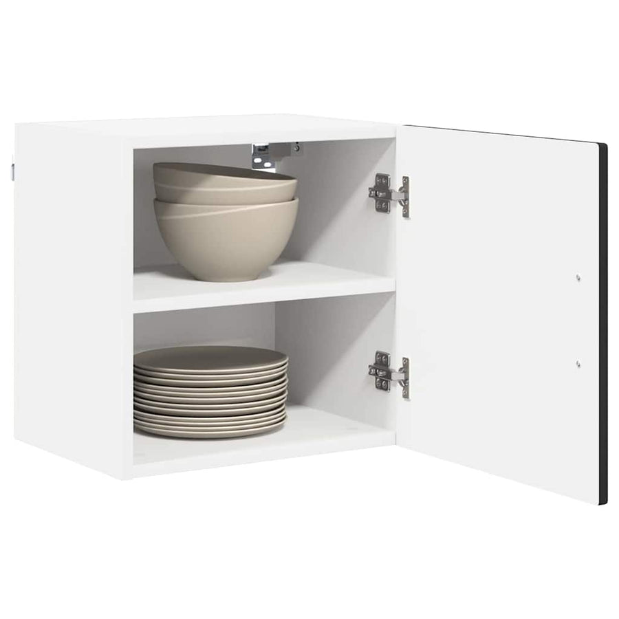 Wall Cabinet PORTO 2 pcs Black Engineered Wood