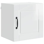 Wall Cabinet PORTO 2 pcs High Gloss White Engineered Wood