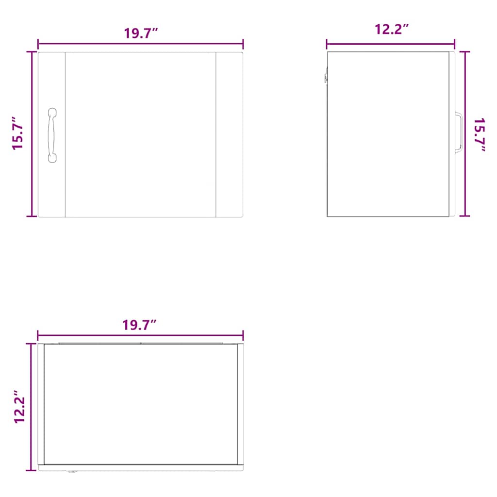 Wall Cabinet PORTO Black 50 x 31 x 40 cm Engineered Wood