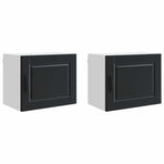Wall Cabinet PORTO 2 pcs Black Engineered Wood