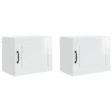 Wall Cabinet PORTO 2 pcs High Gloss White 50 x 31 x 40 cm - Front View