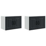 Wall Cabinet PORTO 2 pcs Black Engineered Wood
