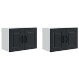 Wall Cabinet PORTO 2 pcs Black 60 x 31 x 40 cm Engineered Wood - Front View