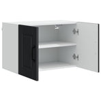 Wall Cabinet PORTO 2 pcs Black Engineered Wood