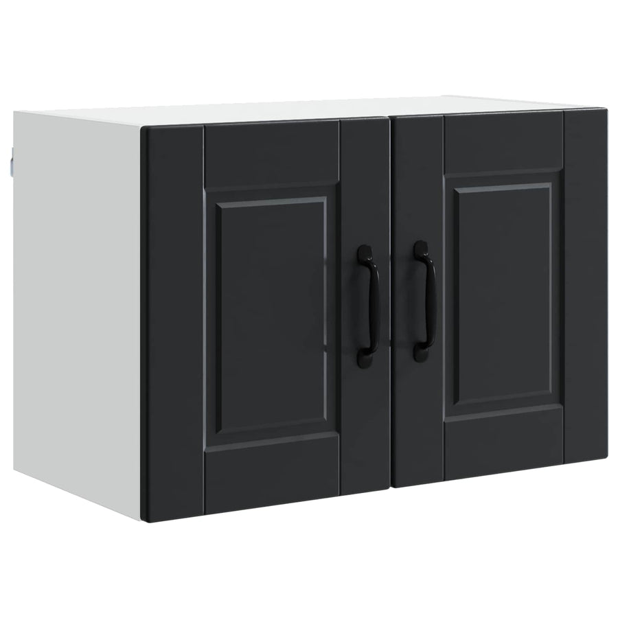 Wall Cabinet PORTO 2 pcs Black Engineered Wood