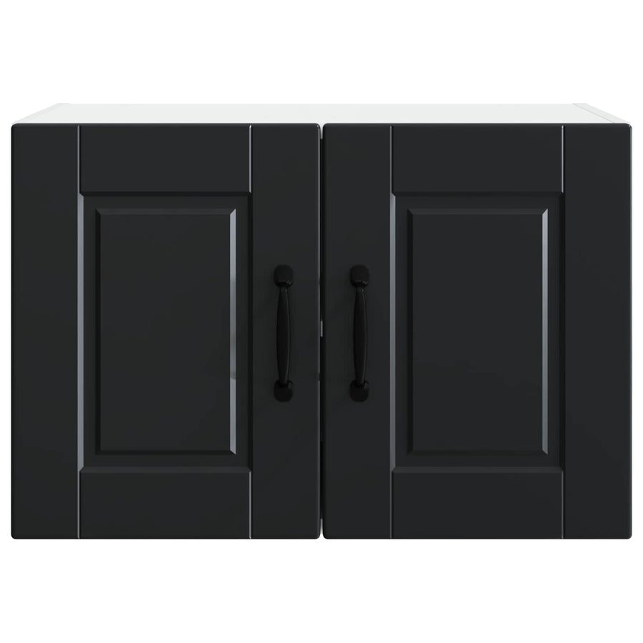 Wall Cabinet PORTO 2 pcs Black Engineered Wood