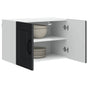 Wall Cabinet PORTO 2 pcs Black Engineered Wood