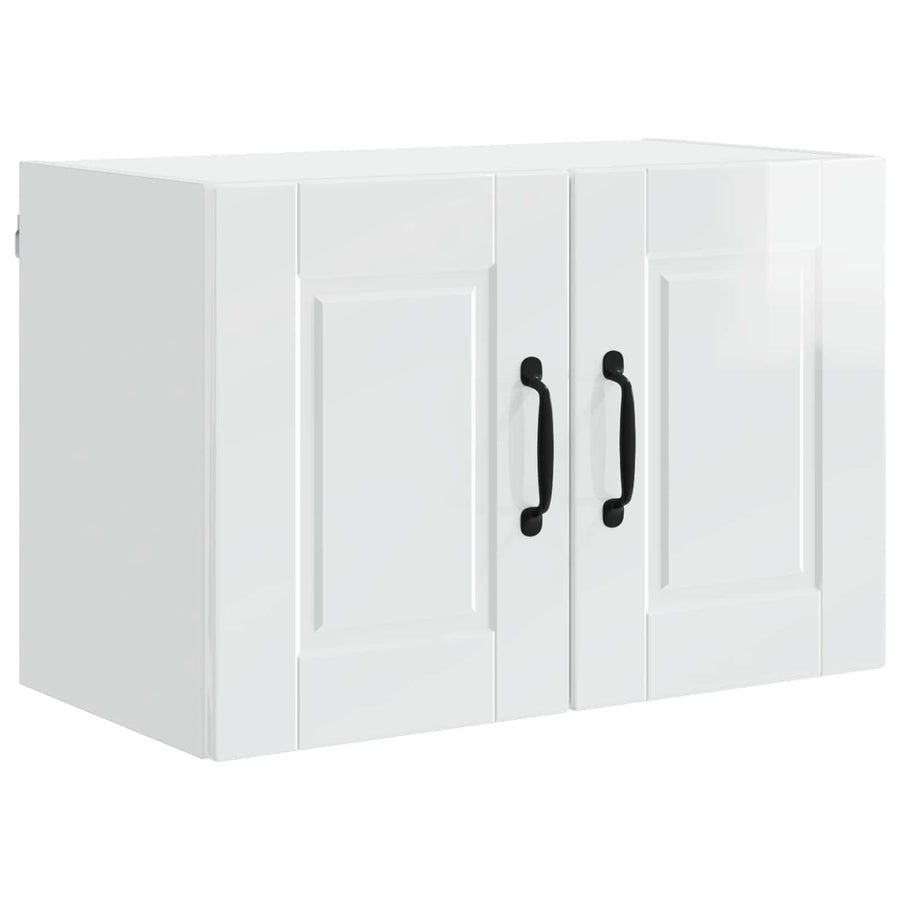 Wall Cabinet PORTO 2 pcs High Gloss White Engineered Wood