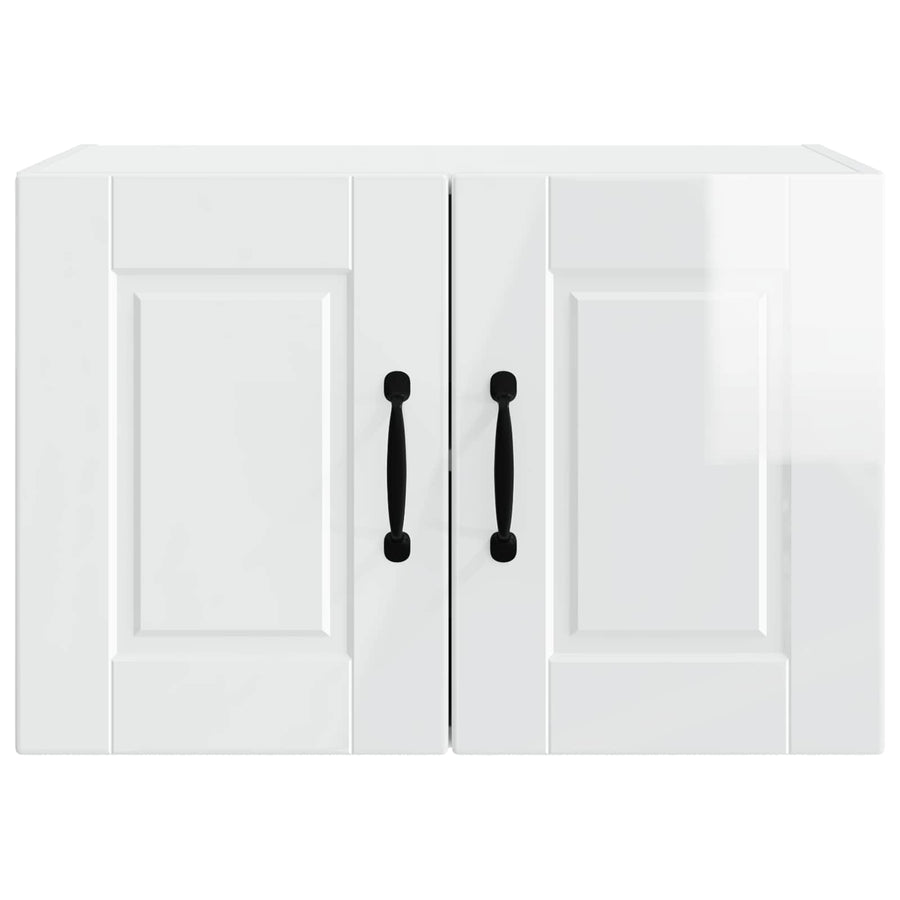Wall Cabinet PORTO 2 pcs High Gloss White Engineered Wood