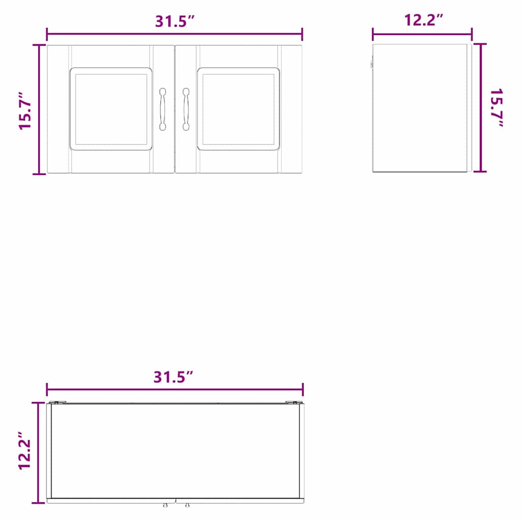 Wall Cabinet PORTO White 80 x 31 x 40 cm Engineered Wood
