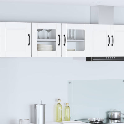 Wall Glass Cabinet PORTO White 80 x 31 x 40 cm Engineered Wood