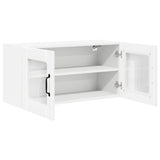 Wall Glass Cabinet PORTO White 80 x 31 x 40 cm Engineered Wood - 45-Degree Angle