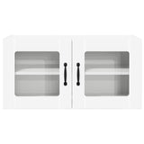 Wall Glass Cabinet PORTO White 80 x 31 x 40 cm Engineered Wood