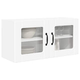 Wall Glass Cabinet PORTO White 80 x 31 x 40 cm Engineered Wood - Side View