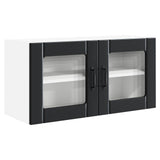 Wall Glass Cabinet PORTO Black 80 x 31 x 40 cm Engineered Wood