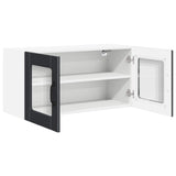 Wall Glass Cabinet PORTO Black 80 x 31 x 40 cm Engineered Wood