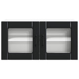 Wall Glass Cabinet PORTO Black 80 x 31 x 40 cm Engineered Wood