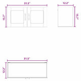 Wall Glass Cabinet PORTO Black 80 x 31 x 40 cm Engineered Wood - Extra Image
