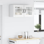Wall Glass Cabinet PORTO High Gloss White 80 x 31 x 40 cm