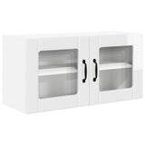 Wall Glass Cabinet PORTO High Gloss White 80 x 31 x 40 cm - Front View