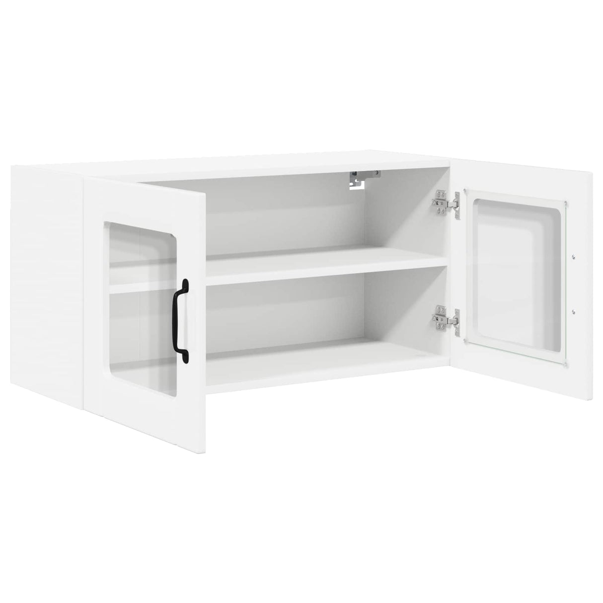 Wall Glass Cabinet PORTO High Gloss White 80 x 31 x 40 cm