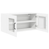 Wall Glass Cabinet PORTO High Gloss White 80 x 31 x 40 cm - 45-Degree Angle