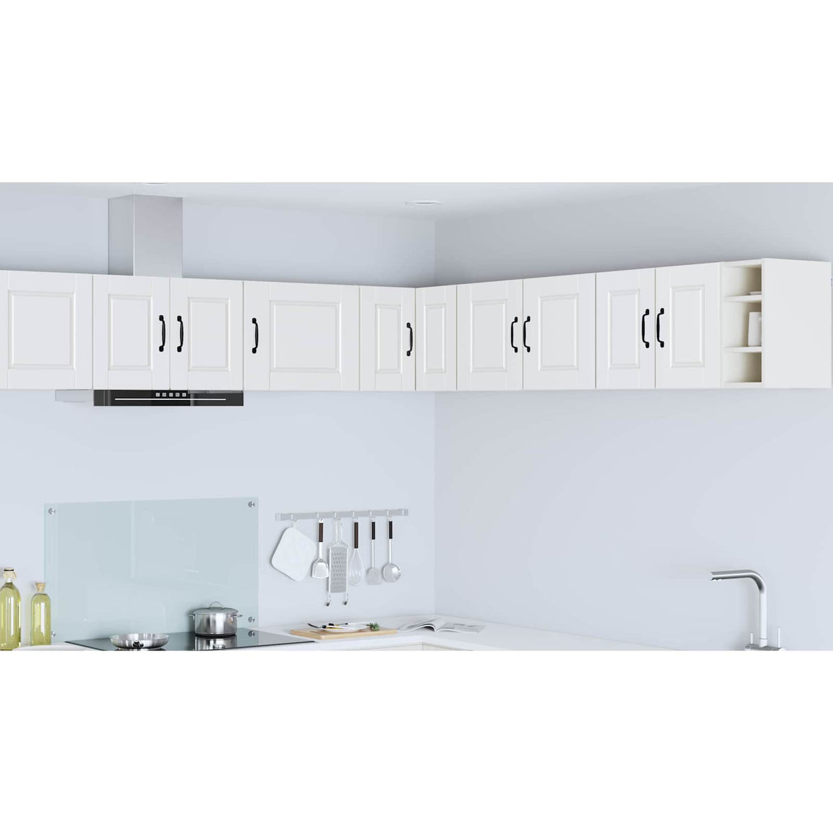 Wall Corner Cabinet PORTO White 57 x 57 x 40 cm Engineered Wood