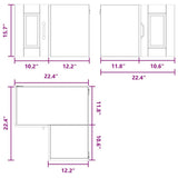 Wall Corner Cabinet PORTO White 57 x 57 x 40 cm Engineered Wood