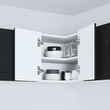 Kitchen Wall Cabinet Black 57 x 57 x 40 cm Engineered Wood - Top-Down View