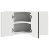 Wall Corner Cabinet PORTO Black 57 x 57 x 40 cm Engineered Wood