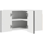 Wall Corner Cabinet PORTO Black 57 x 57 x 40 cm Engineered Wood