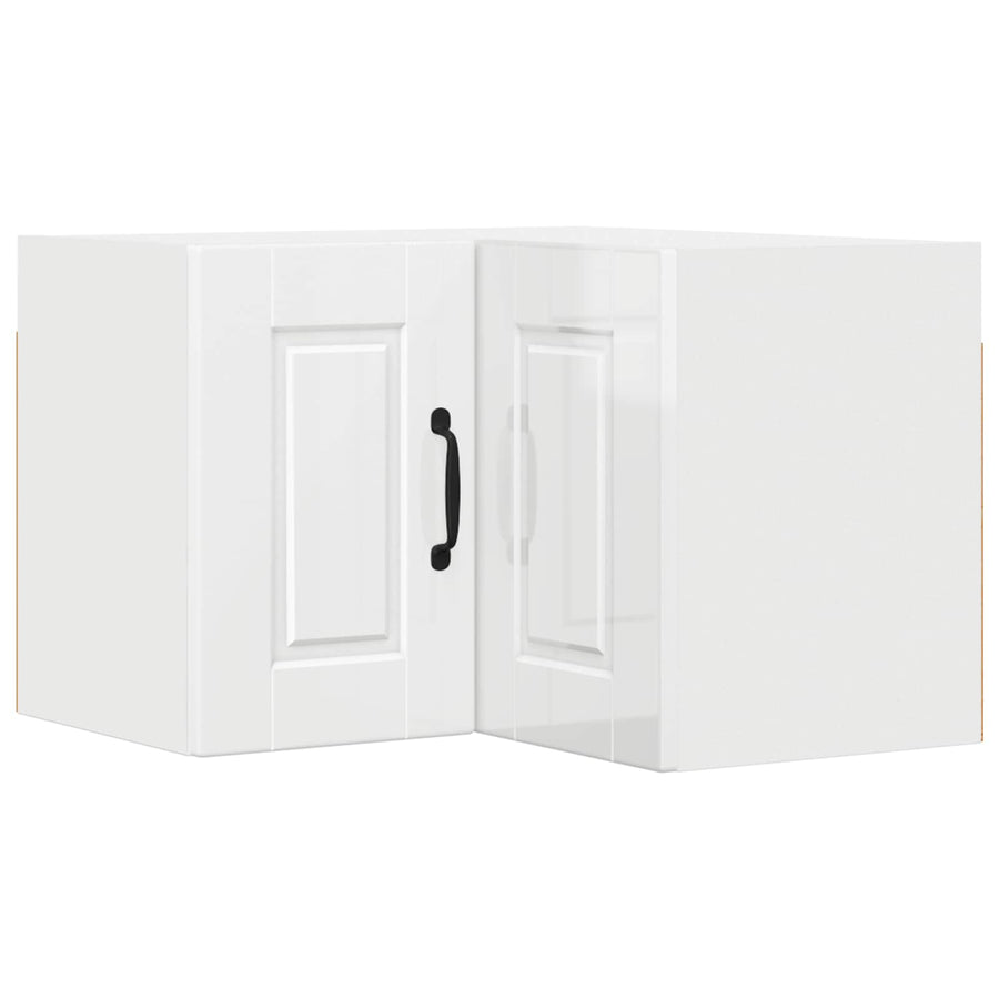 Wall Corner Cabinet PORTO High Gloss White 57 x 57 x 40 cm