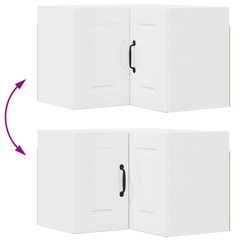 Kitchen Wall Cabinet with Door High Gloss White 57 x 57 x 40 cm